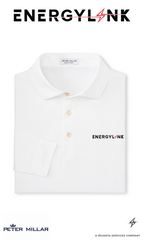 Peter Millar Men's Solid Performance Long-Sleeve Jersey Polo - EnergyLink