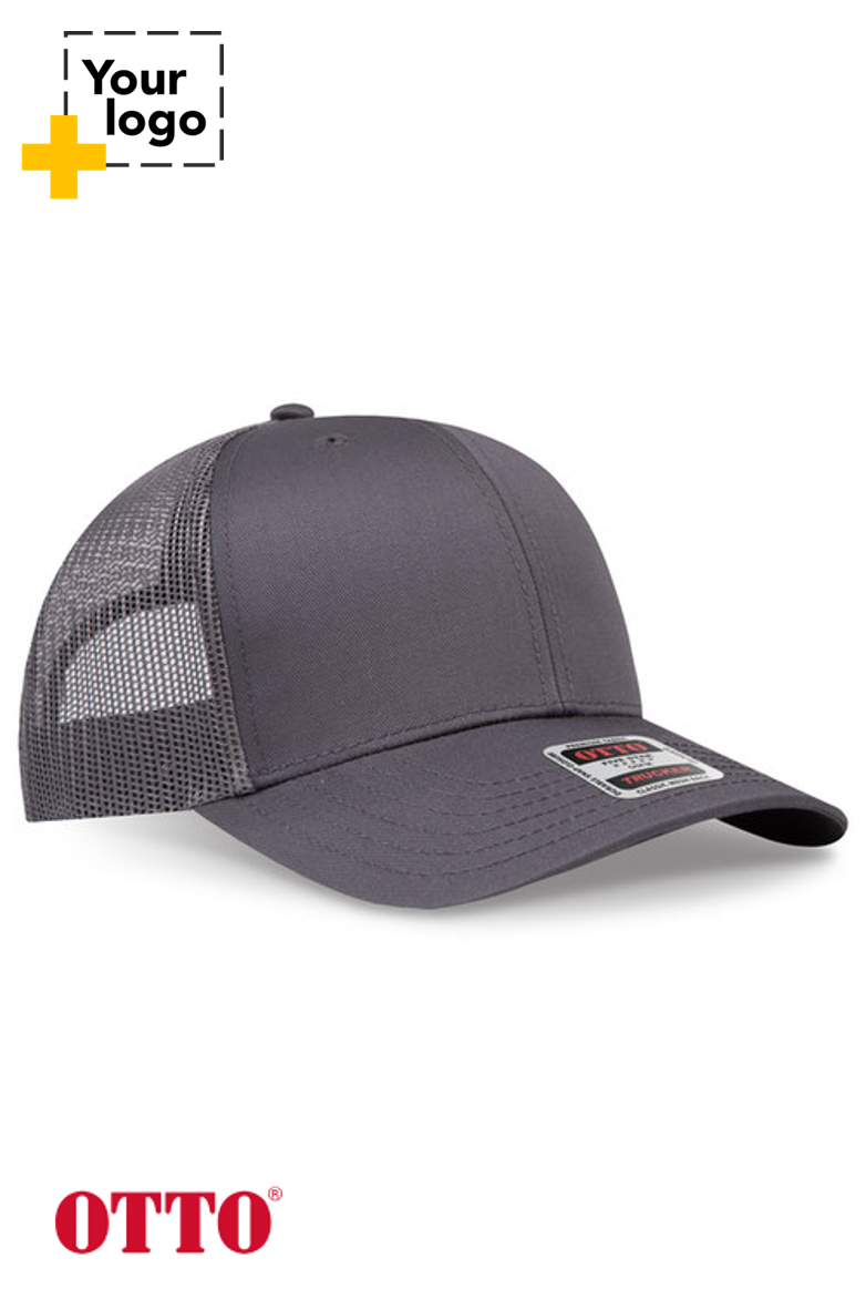 OTTO CAP 6 Panel Mid Profile Mesh Back Trucker Hat