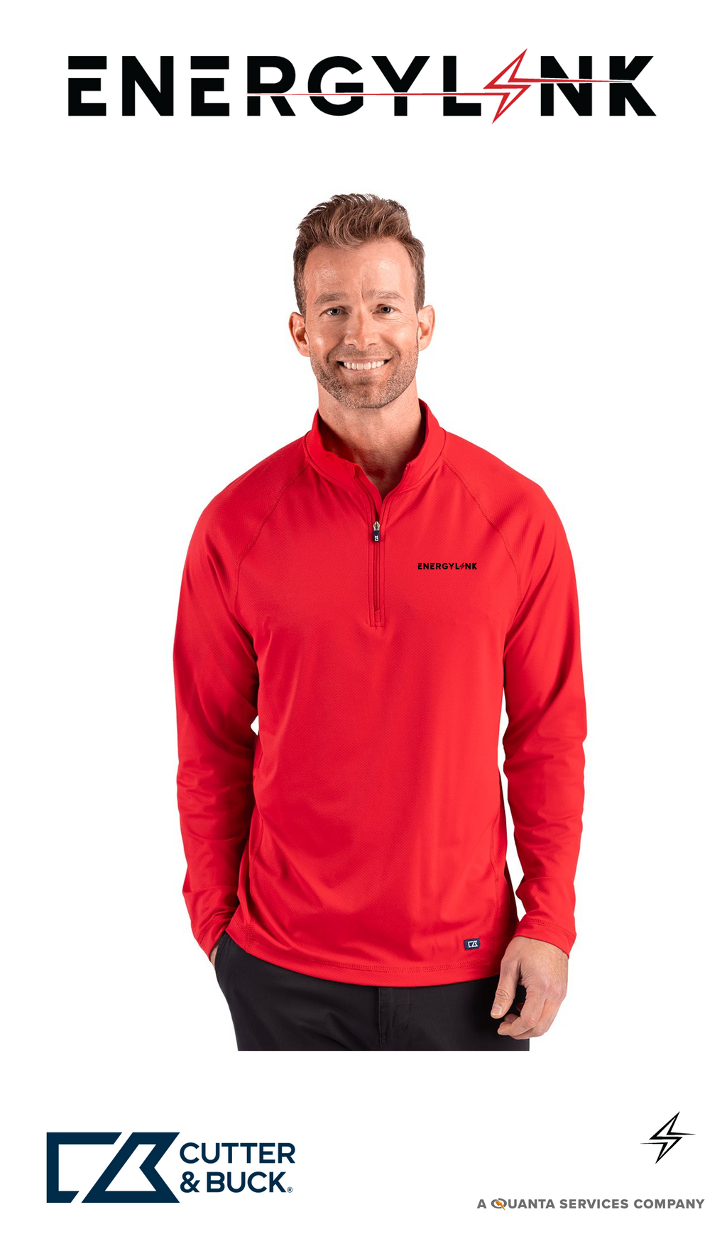 Cutter & Buck Prospect Recycled Featherlight Stretch Mens Quarter Zip - EnergyLink