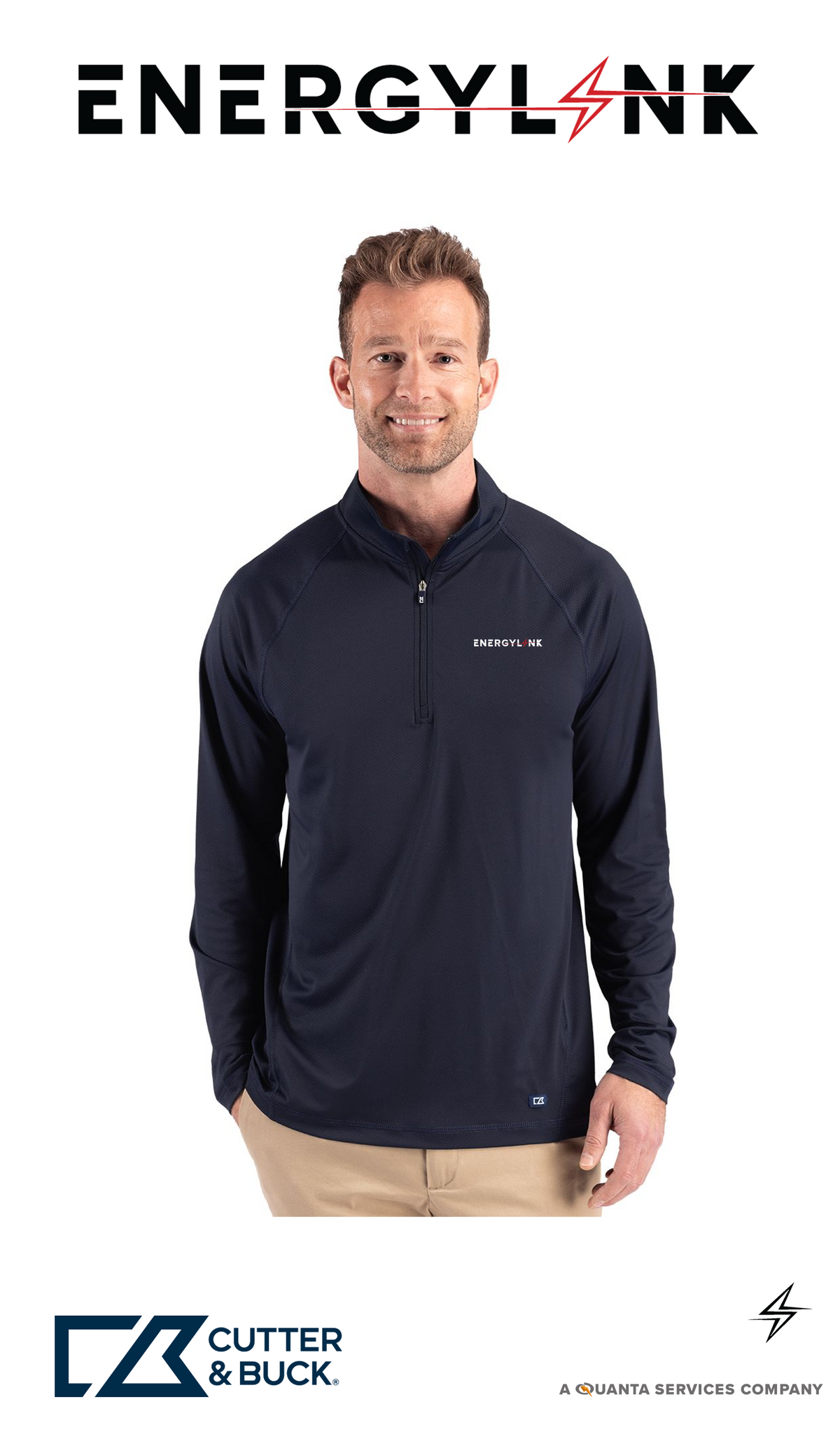 Cutter & Buck Prospect Recycled Featherlight Stretch Mens Quarter Zip - EnergyLink