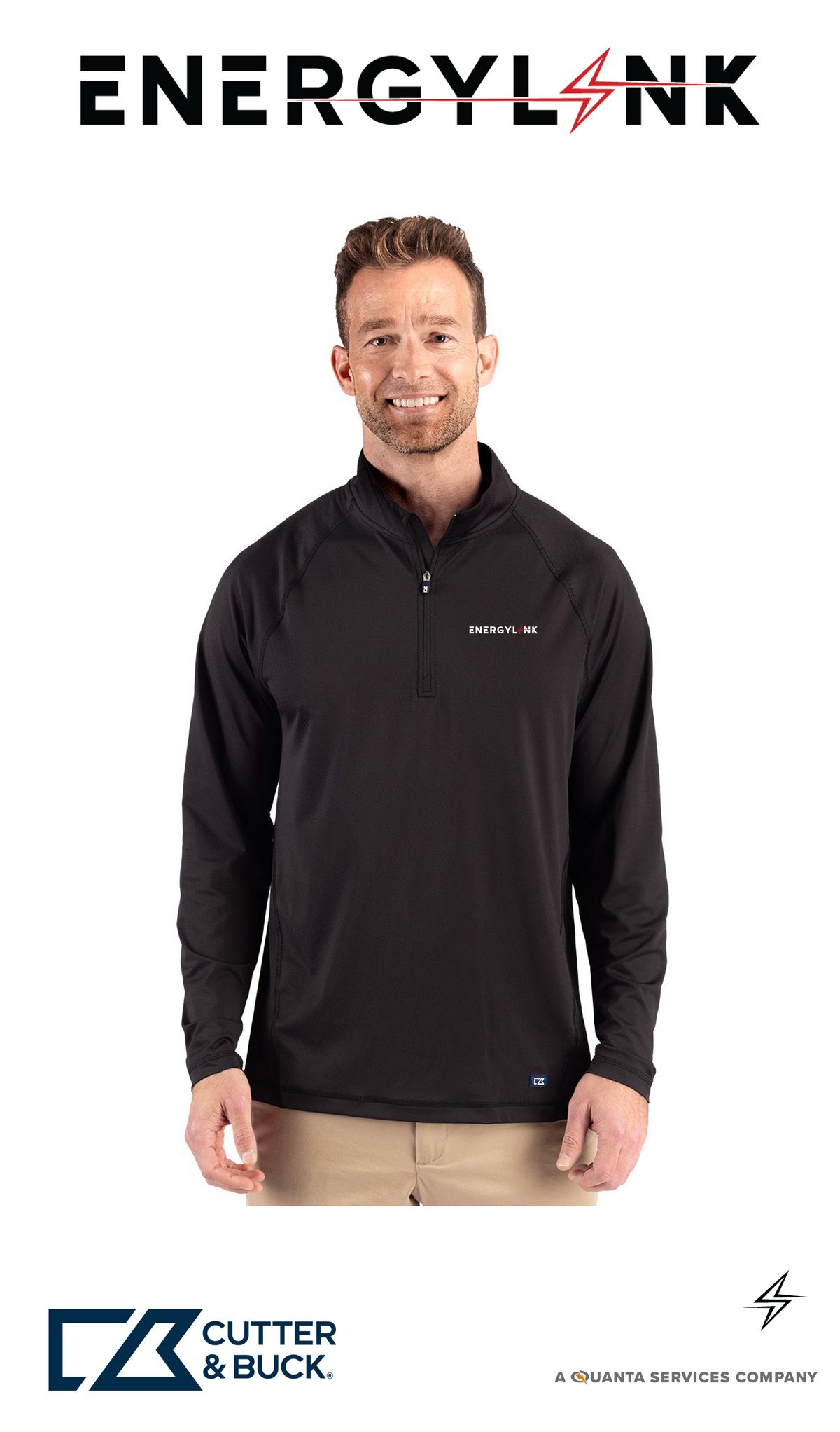 Cutter & Buck Prospect Recycled Featherlight Stretch Mens Quarter Zip - EnergyLink
