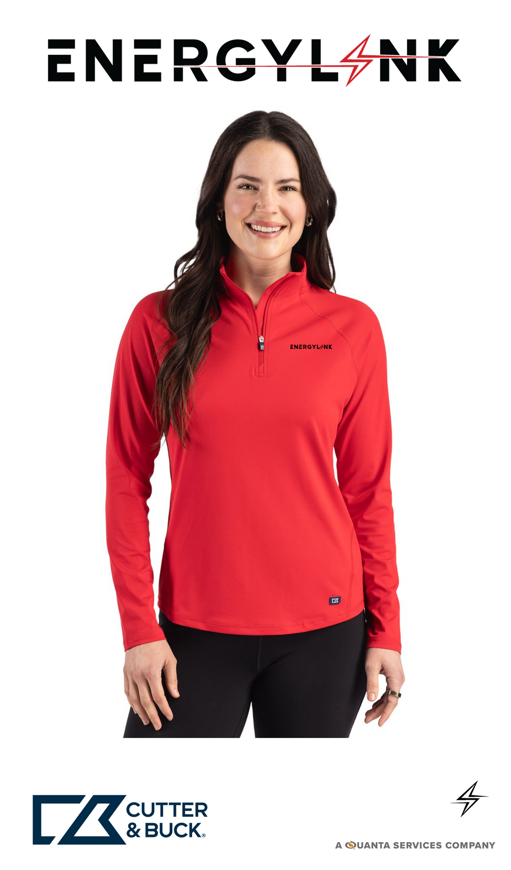 Cutter & Buck Prospect Recycled Featherlight Stretch Womens Quarter Zip - EnergyLink