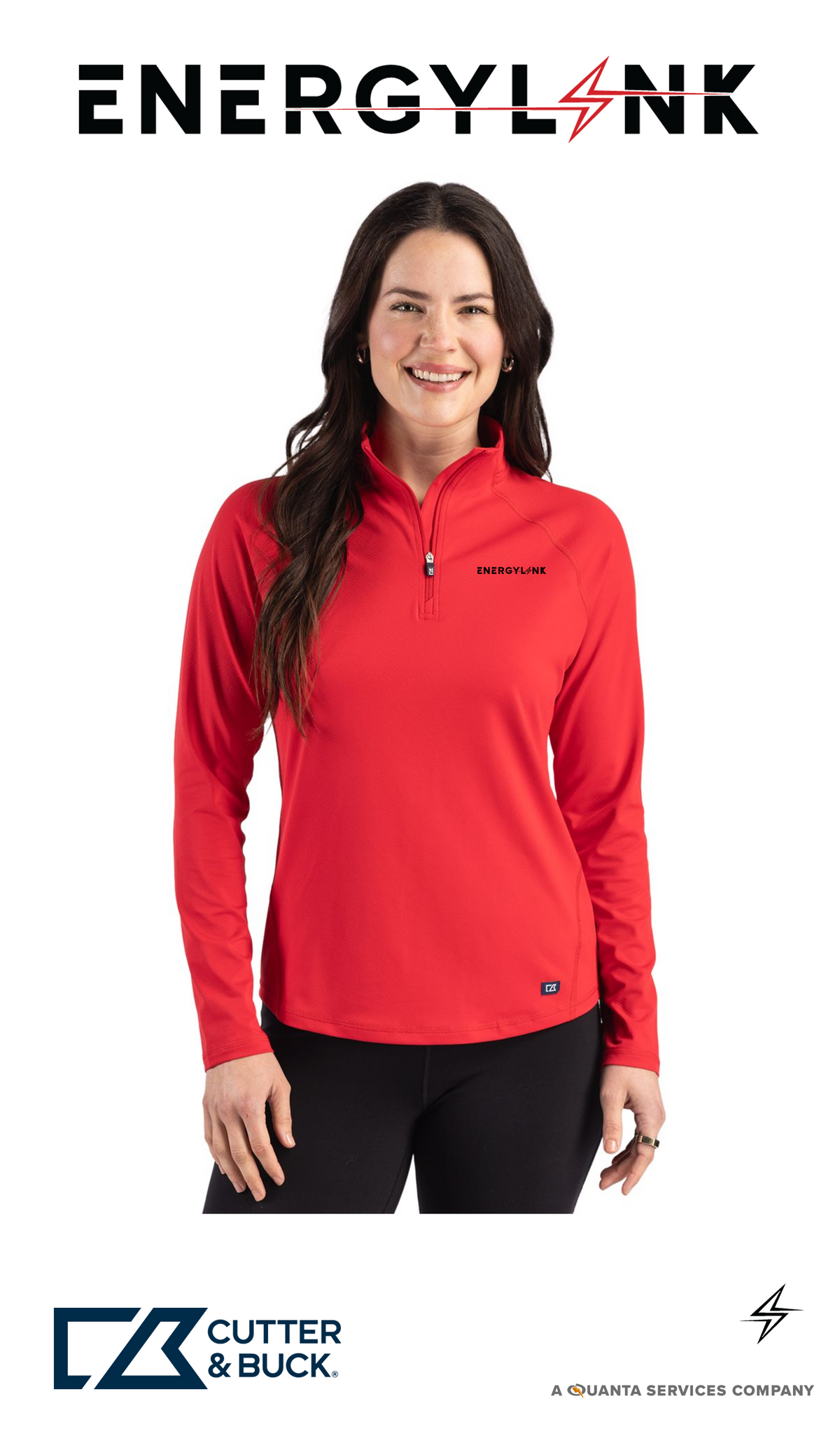 Cutter & Buck Prospect Recycled Featherlight Stretch Womens Quarter Zip - EnergyLink
