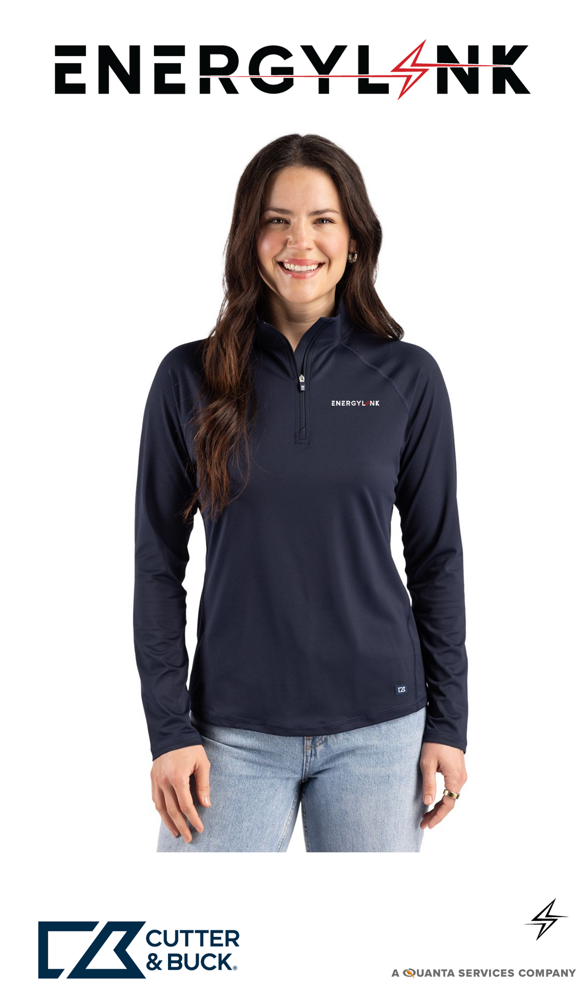 Cutter & Buck Prospect Recycled Featherlight Stretch Womens Quarter Zip - EnergyLink