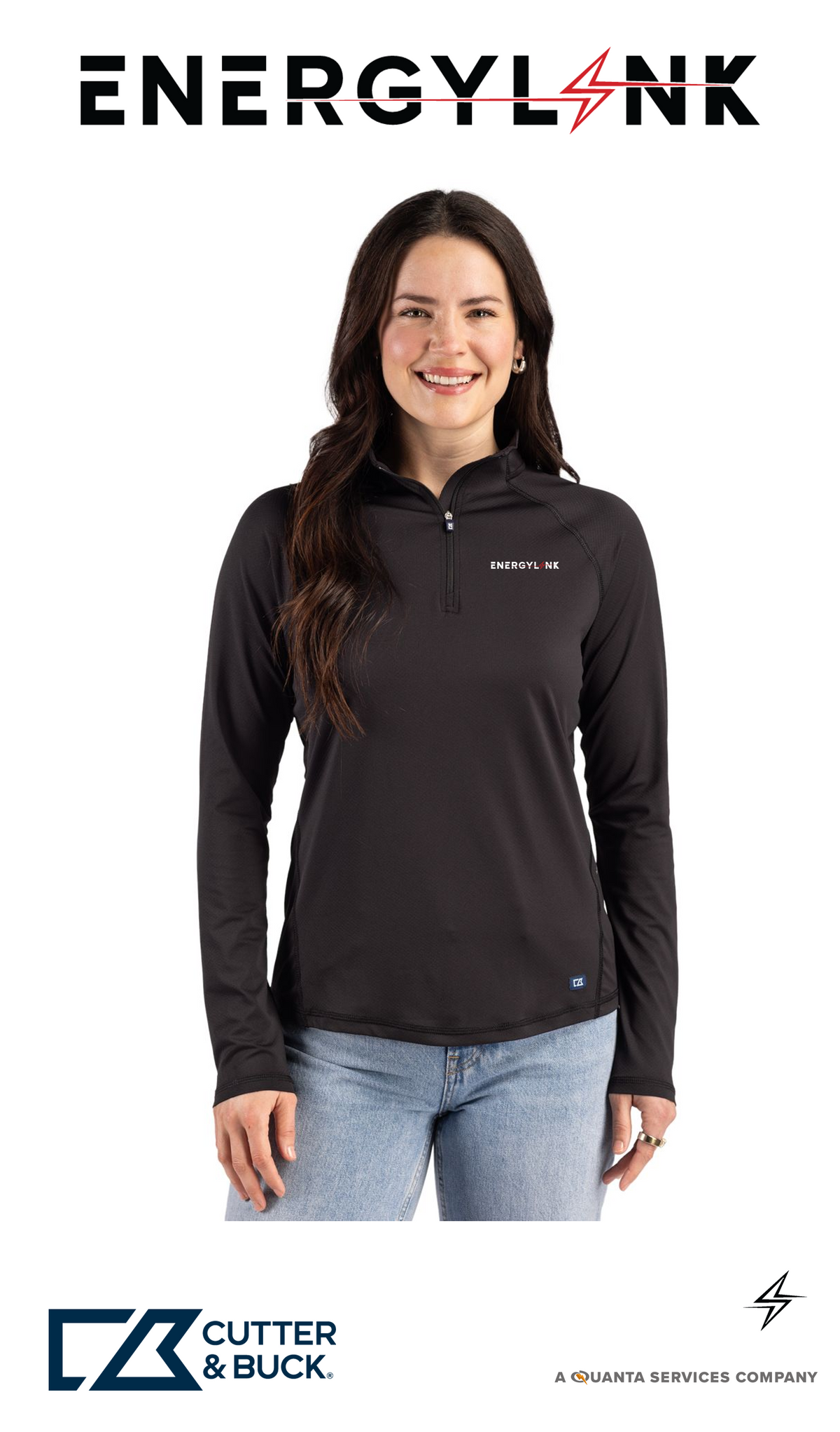 Cutter & Buck Prospect Recycled Featherlight Stretch Womens Quarter Zip - EnergyLink
