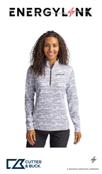 Cutter & Buck Traverse Recycled Smooth Stretch Womens Camo Quarter Zip Pullover - EnergyLink