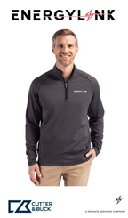 Cutter & Buck Peshastin Recycled Grid Fleece Mens Half Zip Pullover - EnergyLink