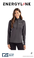 Cutter & Buck Peshastin Recycled Grid Fleece Womens Half Zip Pullover - EnergyLink