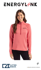 Cutter & Buck Peshastin Recycled Grid Fleece Womens Half Zip Pullover - EnergyLink