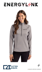Cutter & Buck Peshastin Recycled Grid Fleece Womens Half Zip Pullover - EnergyLink