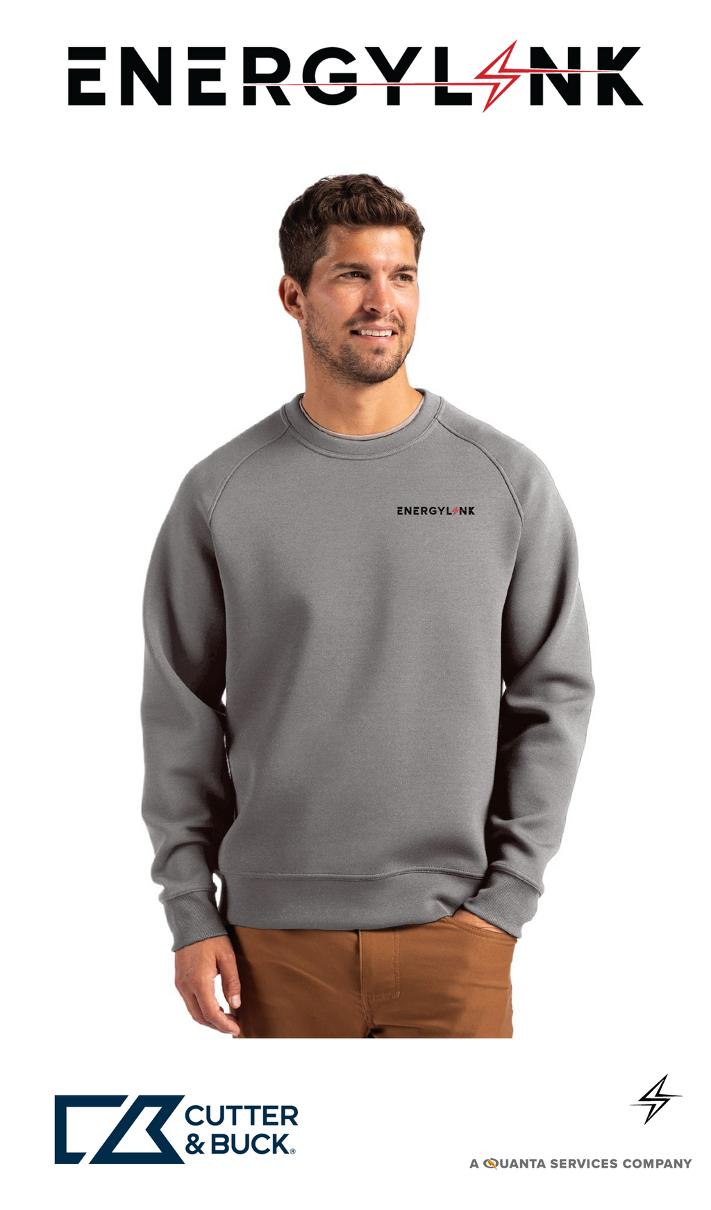 Cutter & Buck Roam Recycled Buttery-Soft Knit Mens Crew Neck Pullover - EnergyLink