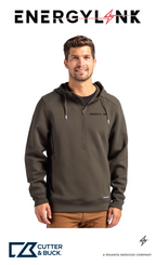 Cutter & Buck Roam Recycled Buttery-Soft Knit Mens Half Zip Hooded Pullover - EnergyLink
