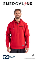 Cutter & Buck Roam Recycled Buttery-Soft Knit Mens Half Zip Hooded Pullover - EnergyLink