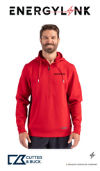 Cutter & Buck Roam Recycled Buttery-Soft Knit Mens Half Zip Hooded Pullover - EnergyLink