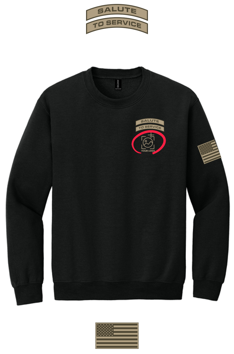 Salute to Service Crewneck Sweatshirt + YOUR LOGO