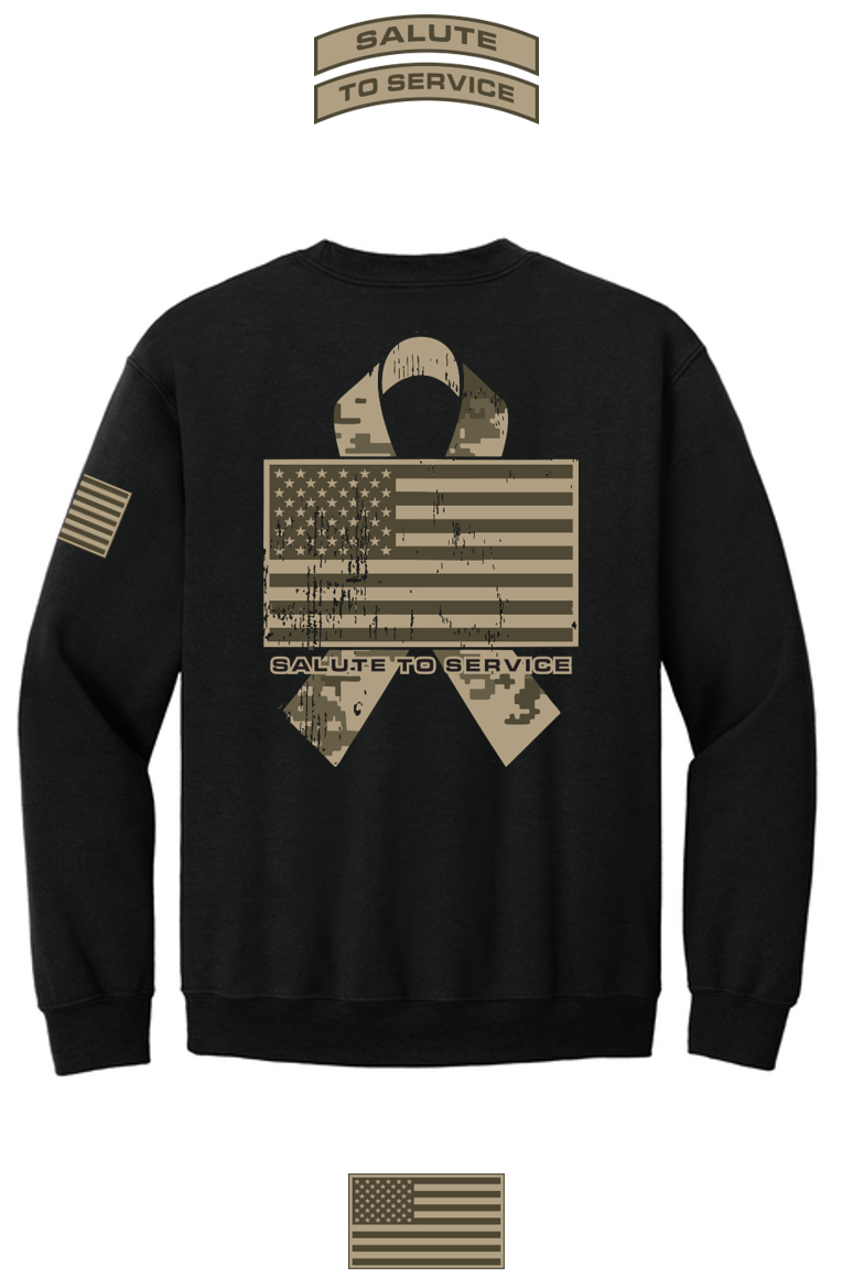 Salute to Service Crewneck Sweatshirt + YOUR LOGO