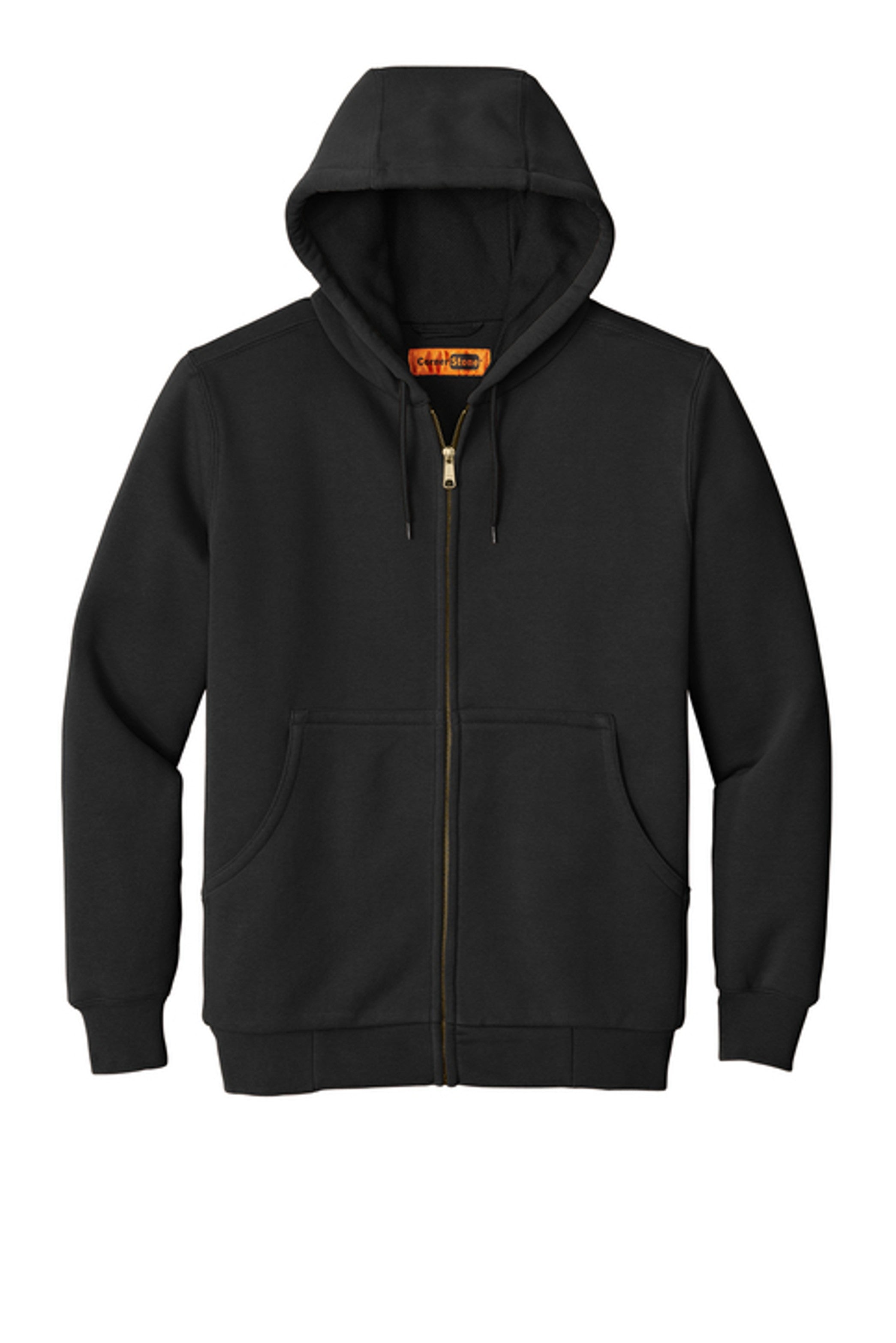 Heavyweight Full-Zip Hooded Sweatshirt with Thermal Lining + YOUR LOGO