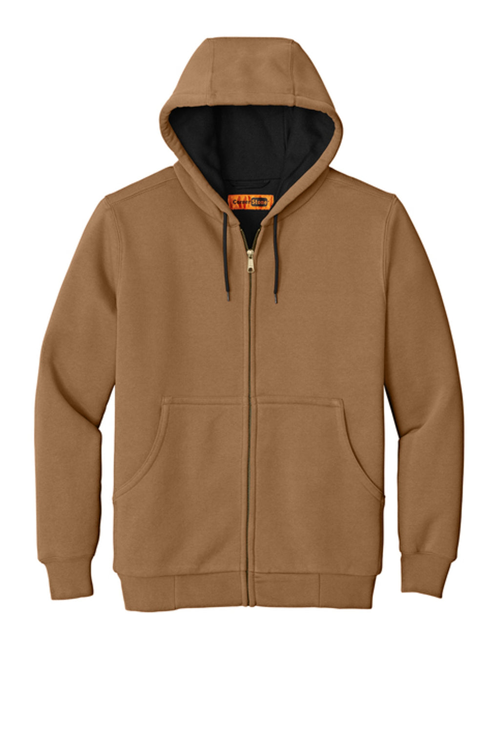 Heavyweight Full-Zip Hooded Sweatshirt with Thermal Lining + YOUR LOGO