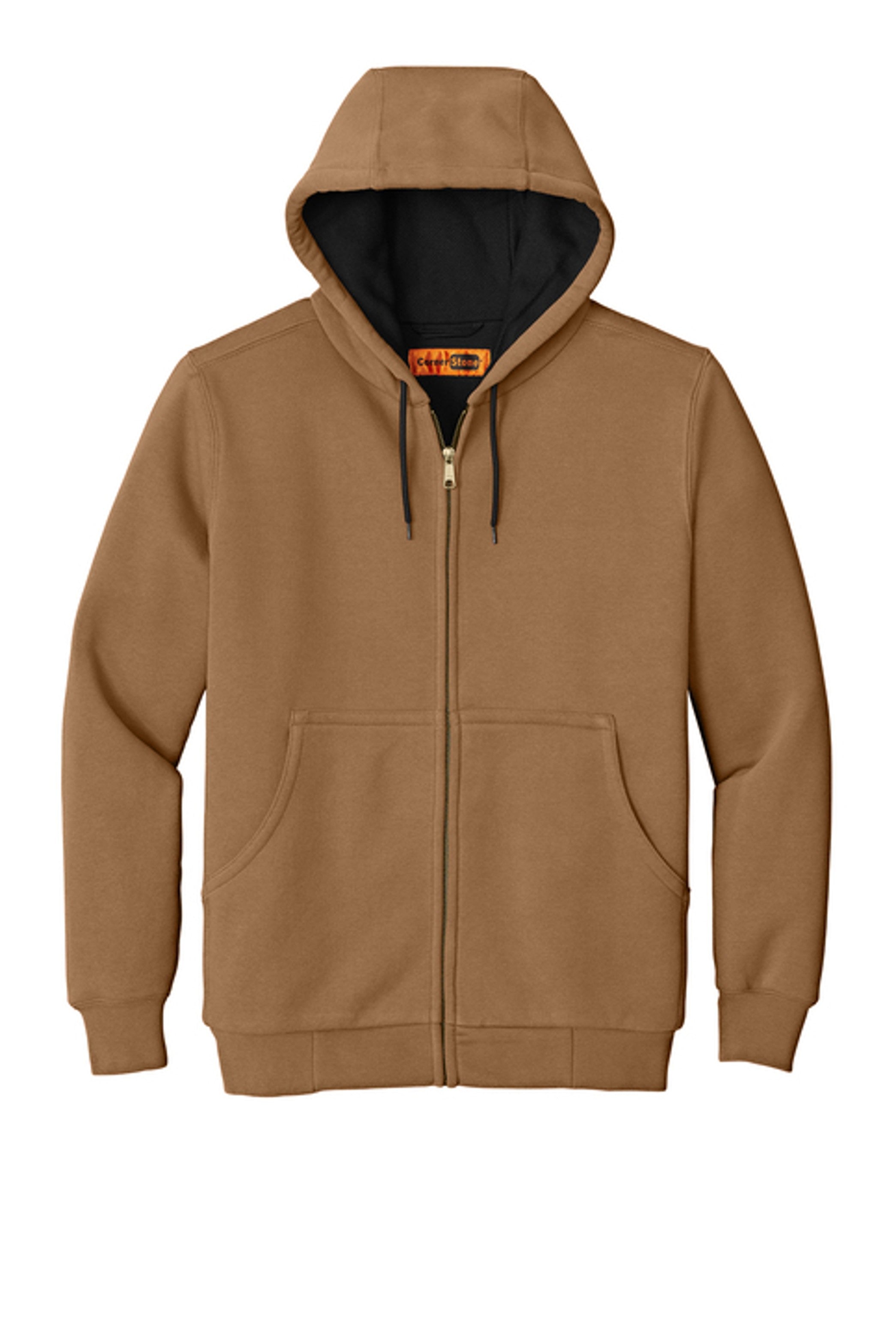 Heavyweight Full-Zip Hooded Sweatshirt with Thermal Lining + YOUR LOGO