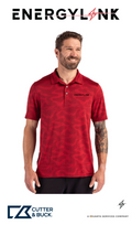Cutter & Buck Coastline Recycled Double Peached Camo Print Mens Polo - EnergyLink
