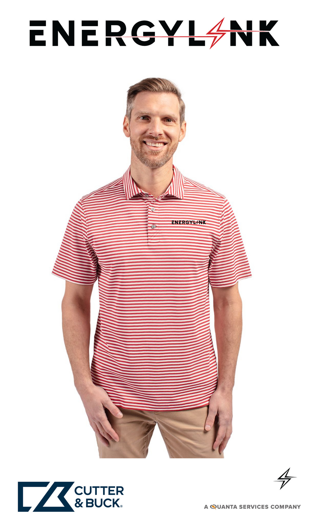 Cutter & Buck Virtue Recycled Stripe Featherlight Pique Mens Polo - EnergyLink