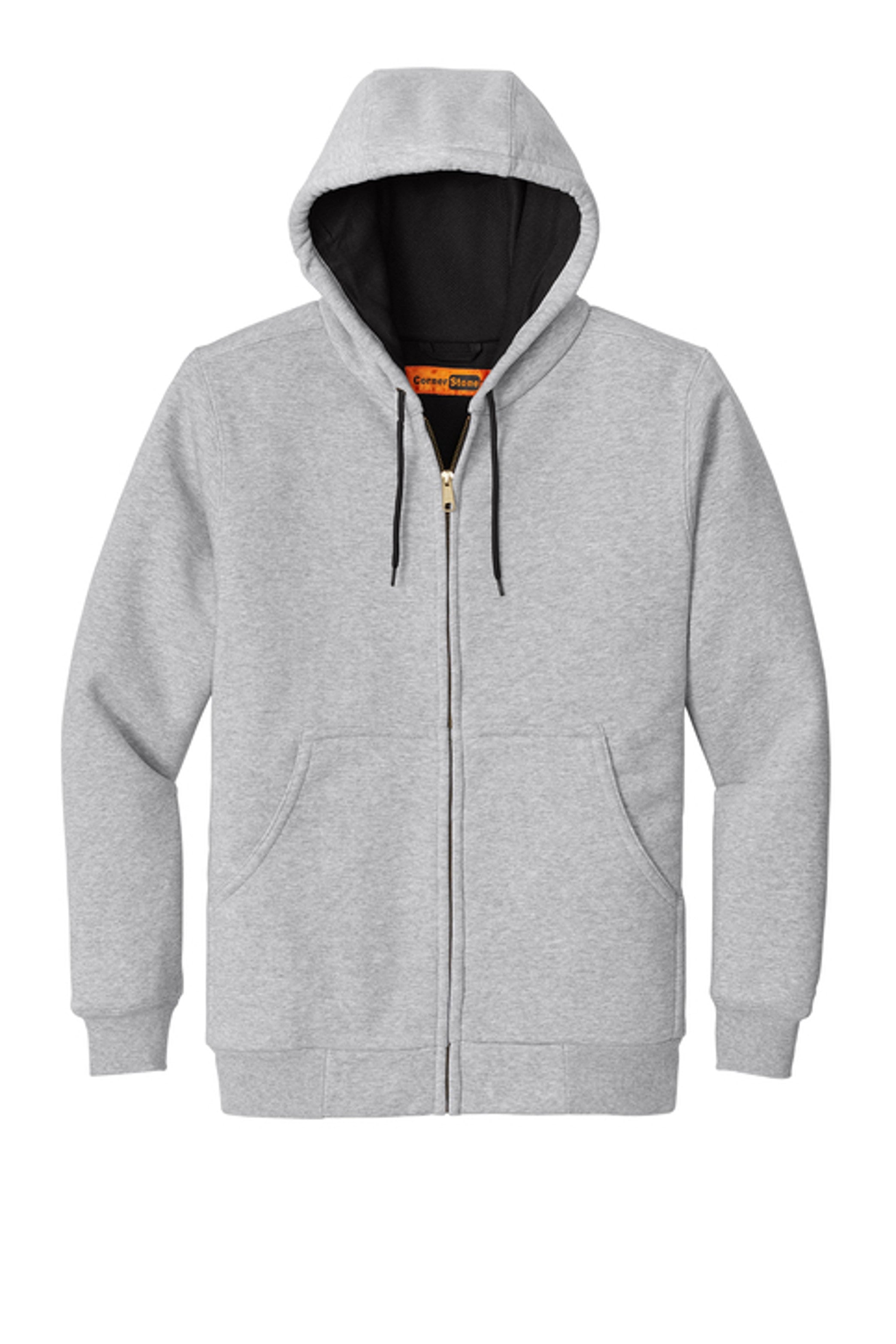 Heavyweight Full-Zip Hooded Sweatshirt with Thermal Lining + YOUR LOGO