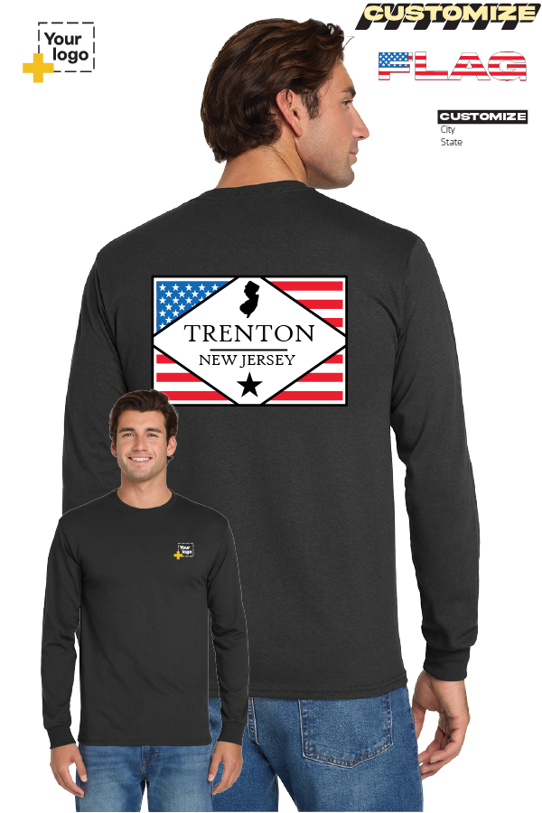 Custom Gildan® DryBlend® 50 Cotton/50 Poly Long Sleeve T-Shirt - DIAMOND FLAG