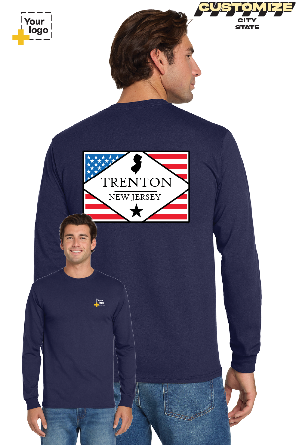 Custom Gildan® DryBlend® 50 Cotton/50 Poly Long Sleeve T-Shirt - DIAMOND FLAG