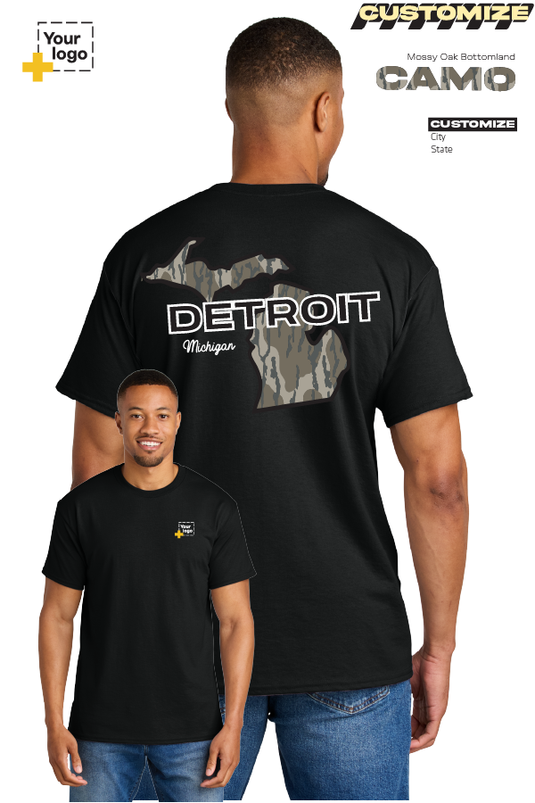 Custom Gildan® DryBlend® 50 Cotton/50 Poly T-Shirt - Bottomland Camo