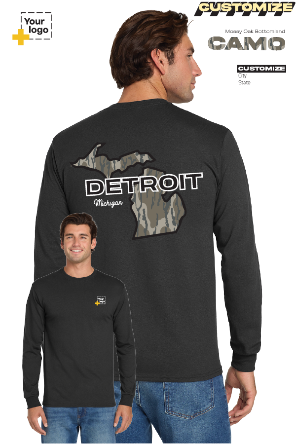 Custom Gildan® DryBlend® 50 Cotton/50 Poly Long Sleeve T-Shirt -  Bottomland Camo