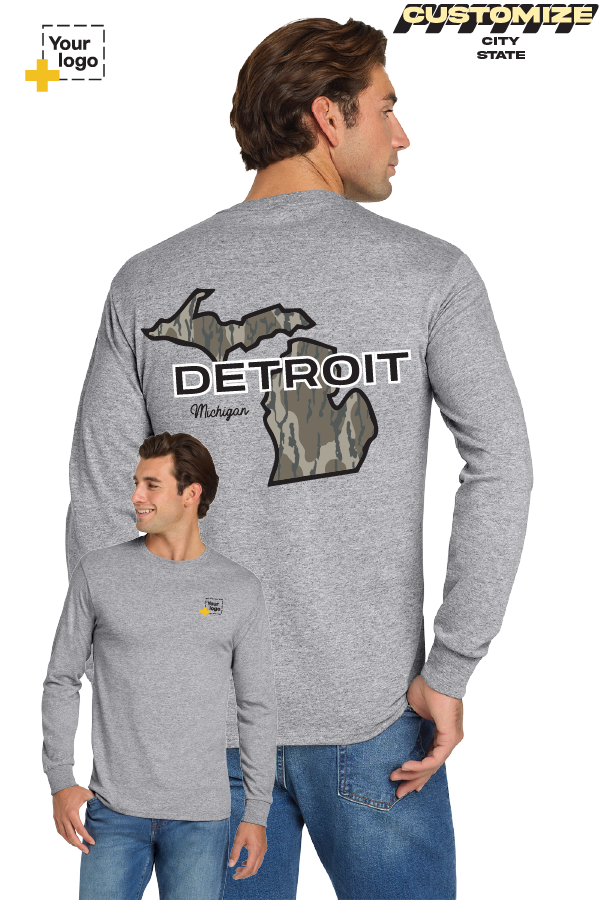 Custom Gildan® DryBlend® 50 Cotton/50 Poly Long Sleeve T-Shirt -  Bottomland Camo