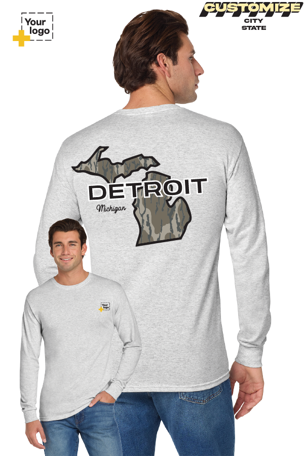 Custom Gildan® DryBlend® 50 Cotton/50 Poly Long Sleeve T-Shirt -  Bottomland Camo