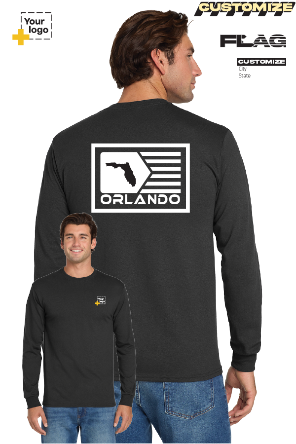 Custom Gildan® DryBlend® 50 Cotton/50 Poly Long Sleeve T-Shirt - GEOMETRIC FLAG