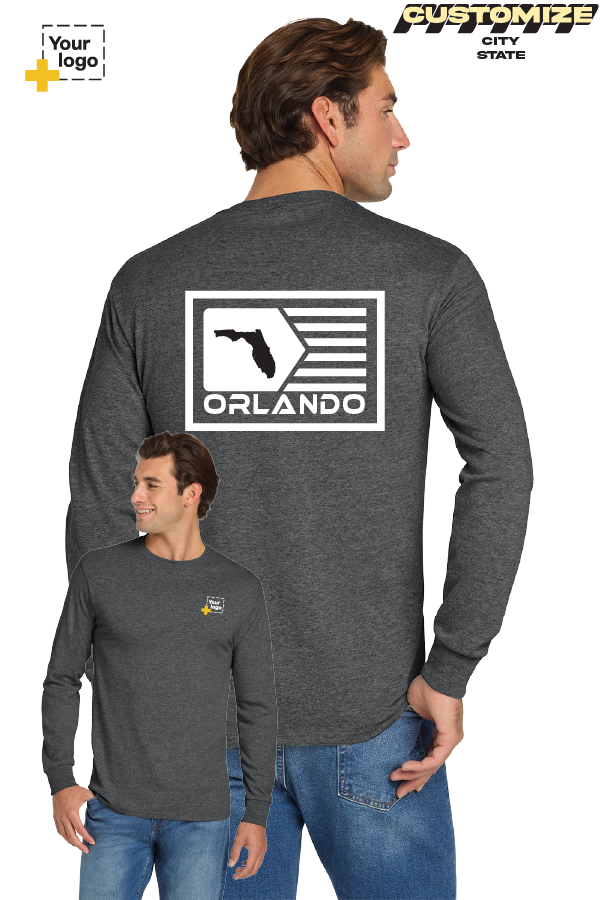 Custom Gildan® DryBlend® 50 Cotton/50 Poly Long Sleeve T-Shirt - GEOMETRIC FLAG