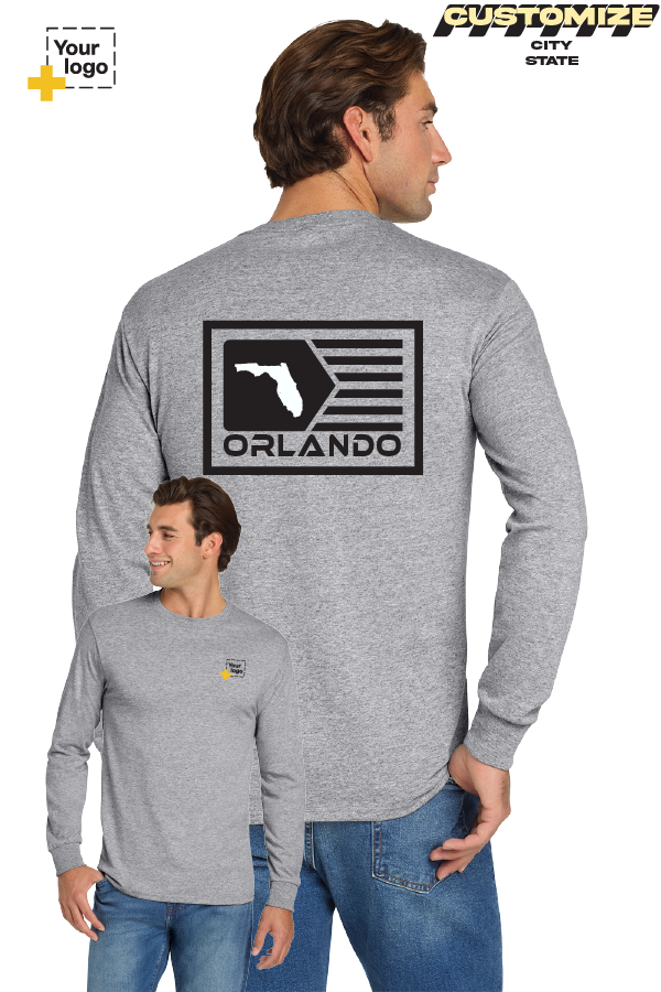 Custom Gildan® DryBlend® 50 Cotton/50 Poly Long Sleeve T-Shirt - GEOMETRIC FLAG