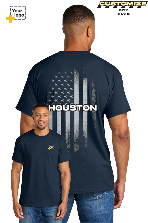 Custom Gildan® DryBlend® 50 Cotton/50 Poly T-Shirt - FLAG