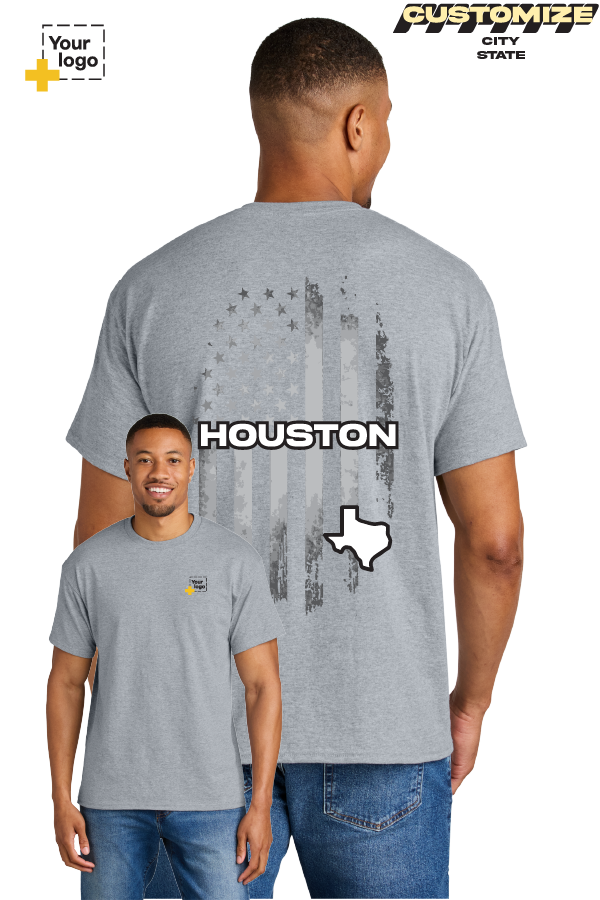 Custom Gildan® DryBlend® 50 Cotton/50 Poly T-Shirt - FLAG