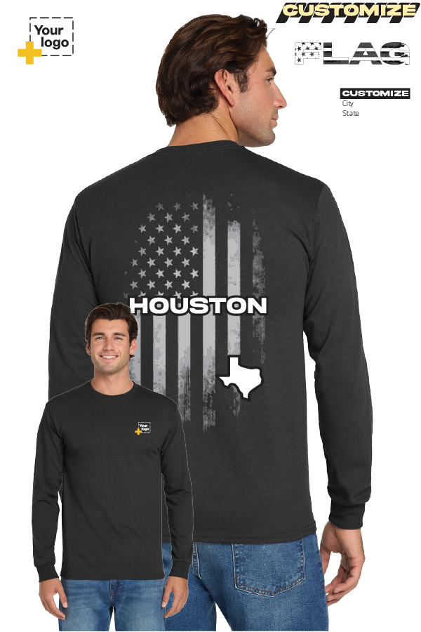 Custom Gildan® DryBlend® 50 Cotton/50 Poly Long Sleeve T-Shirt - FLAG
