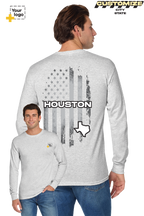 Custom Gildan® DryBlend® 50 Cotton/50 Poly Long Sleeve T-Shirt - FLAG