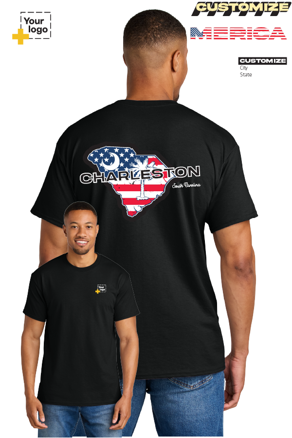 Custom Gildan® DryBlend® 50 Cotton/50 Poly T-Shirt - Merica State