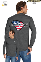 Custom Gildan® DryBlend® 50 Cotton/50 Poly Long Sleeve T-Shirt - Merica State
