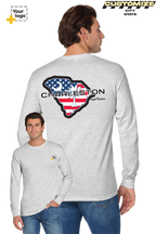 Custom Gildan® DryBlend® 50 Cotton/50 Poly Long Sleeve T-Shirt - Merica State