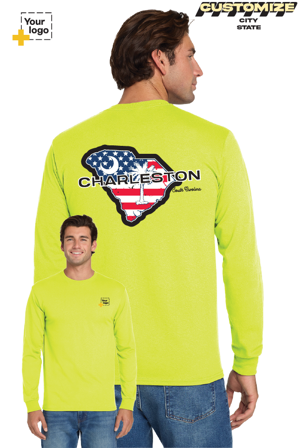 Custom Gildan® DryBlend® 50 Cotton/50 Poly Long Sleeve T-Shirt - Merica State