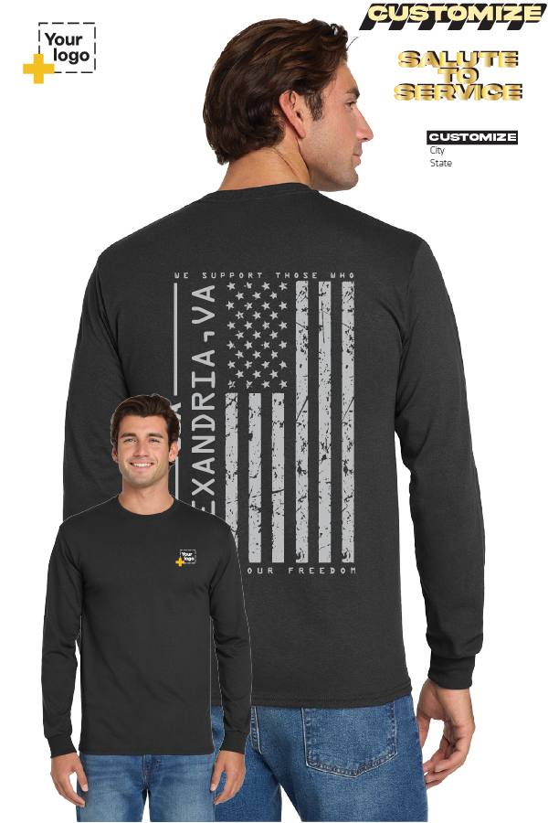 Custom Gildan® DryBlend® 50 Cotton/50 Poly Long Sleeve T-Shirt - Salute To Service