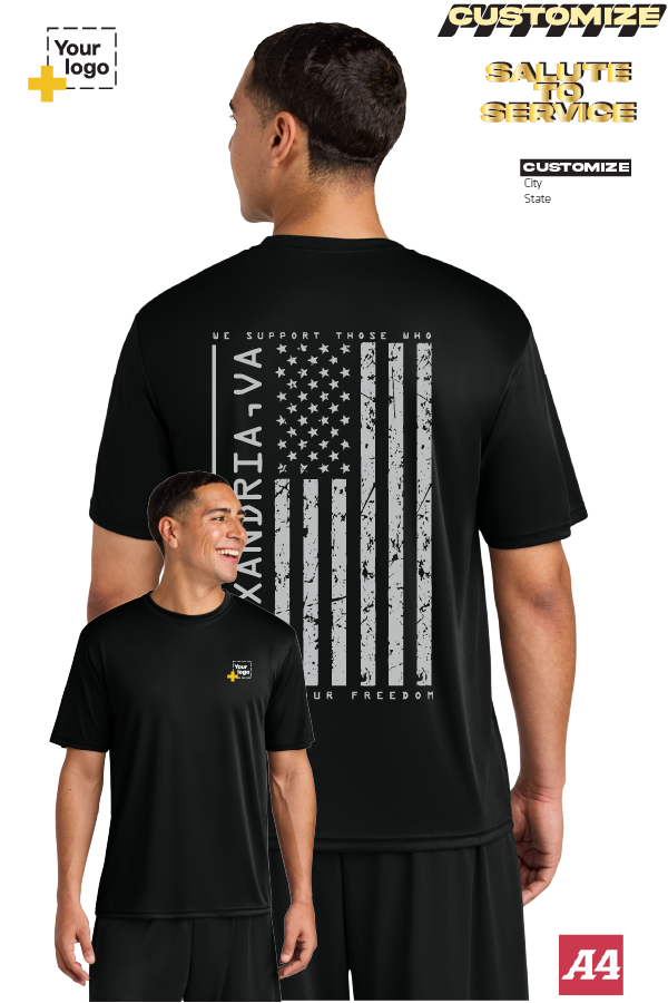 Custom A4 Cooling Performance Tee - Salute To Service