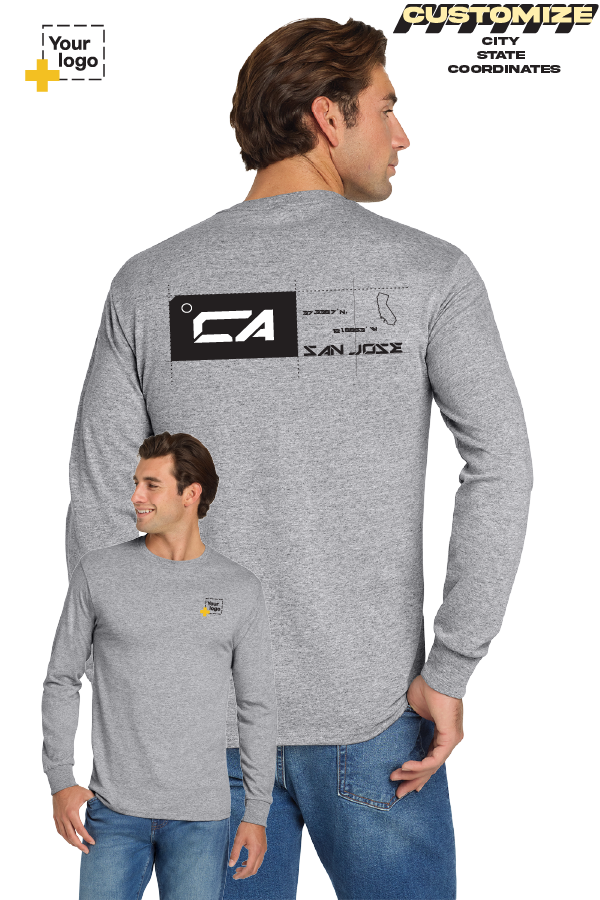 Custom Gildan® DryBlend® 50 Cotton/50 Poly Long Sleeve T-Shirt - TAG COORDINATES