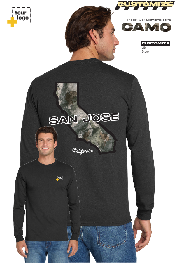 Custom Gildan® DryBlend® 50 Cotton/50 Poly Long Sleeve T-Shirt - Terra Camo